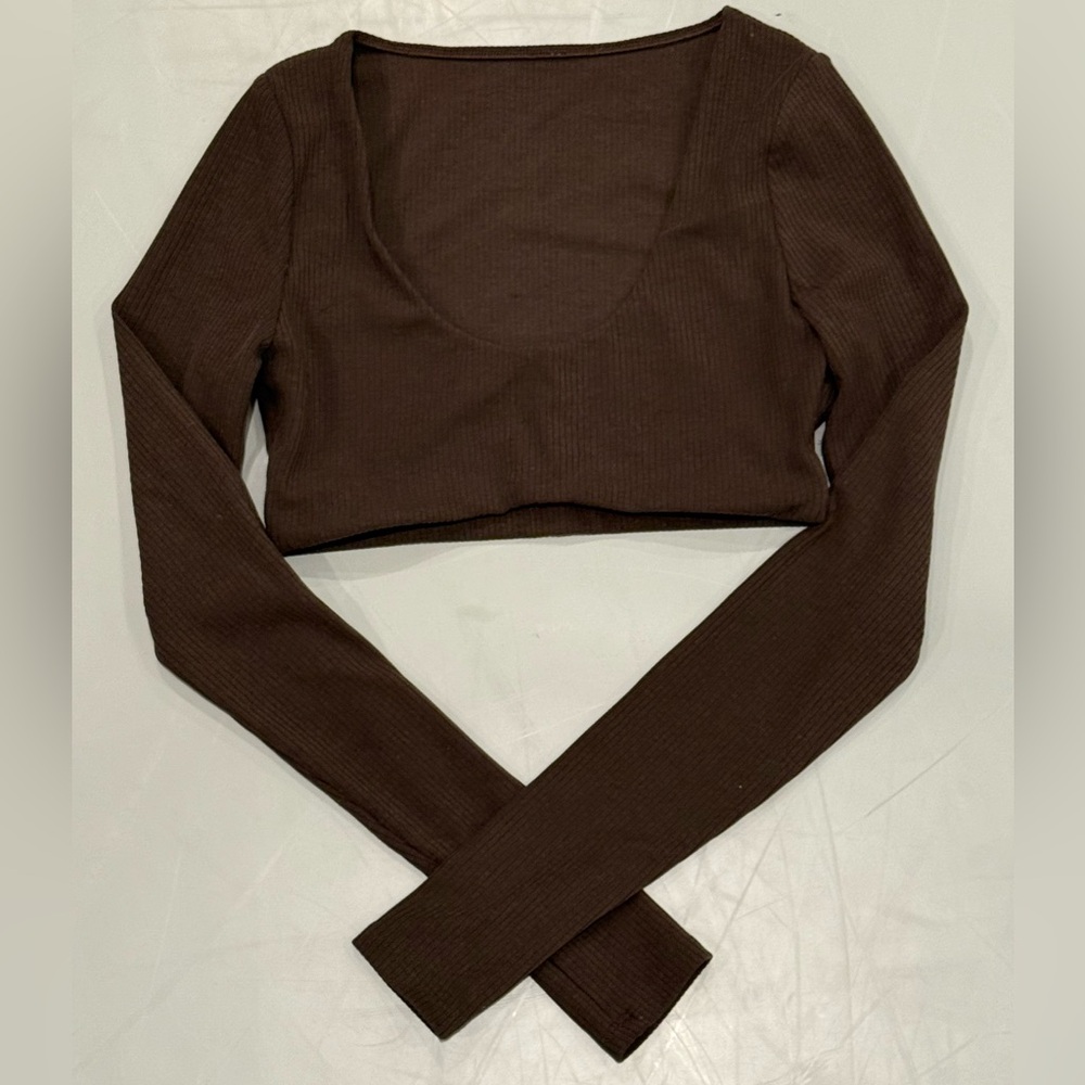 ALO Yoga Brown Long Sleeve Sports Bra